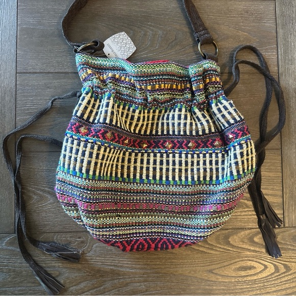 Cost Plus World Market Red and Green Crossbody Bag with Boho-Chic Design - Picture 2 of 14